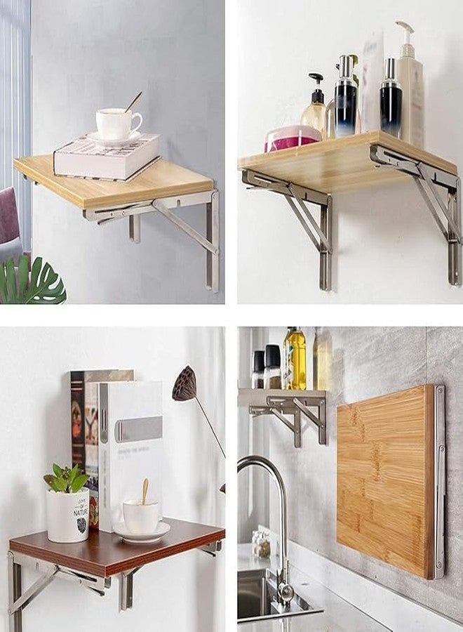 BOSCO® Premium 24" Foldable Stainless Steel Shelf Brackets - Heavy-Duty L Bracket for Wall-Mounted Folding Tables, Workbenches, & Shelves - Space-Saving Wall Angle Bracket with Screws & Fittings - Image 5